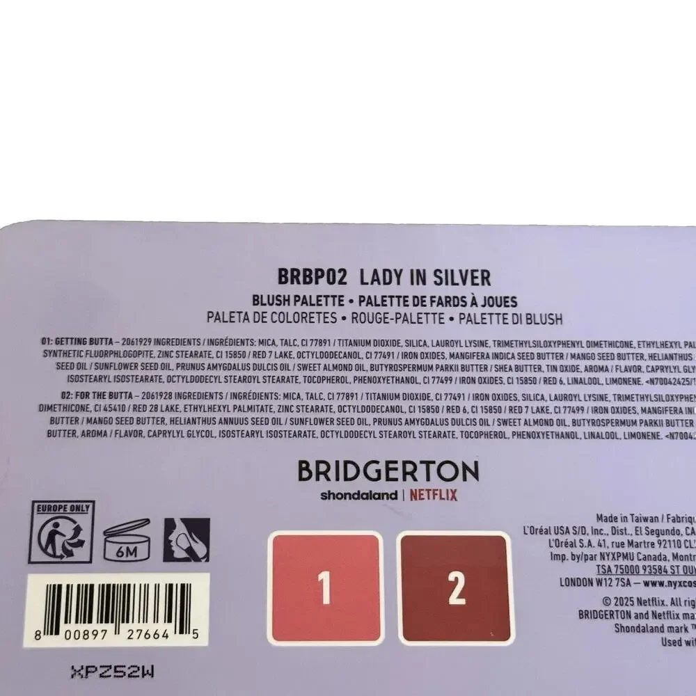 NYX PROFESSIONAL MAKEUP LADY IN SILVER Bridgerton Blush Palette